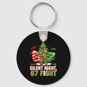 Silent Night 67 Fight Funny Christmas Key Ring