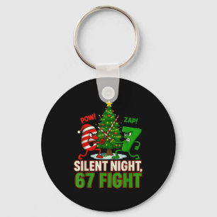 Silent Night 67 Fight Funny Christmas Key Ring