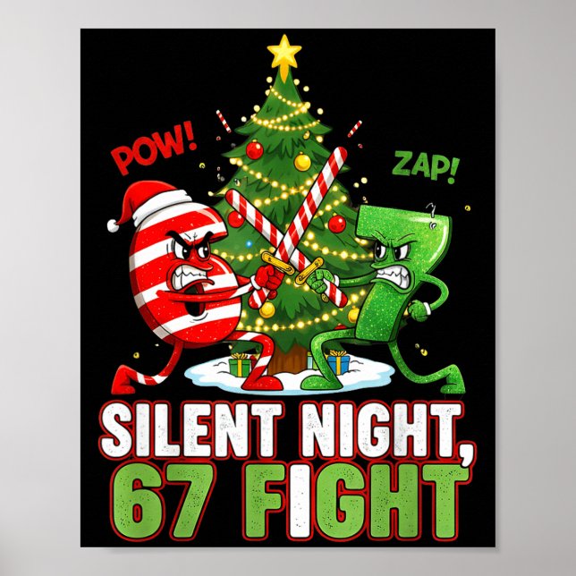 Silent Night 67 Fight Funny Christmas  Poster (Front)