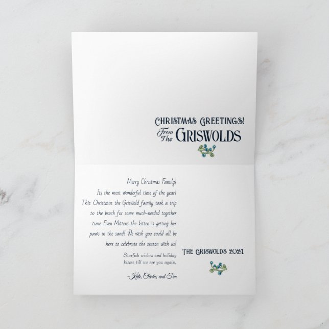 “Silent Night” a Submarine Santa Christmas Card (Inside)