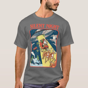 Silent Night ALien Santa Funny Illustrations  T-Shirt