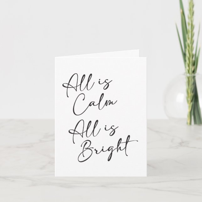 Silent Night All is Calm All is Bright Christmas Card (Front)