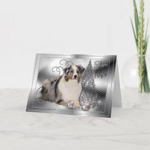 Silent Night - Australian Shepherd Holiday Card