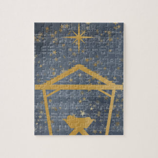 Silent Night Baby Jesus in the Manger Nativity Jigsaw Puzzle