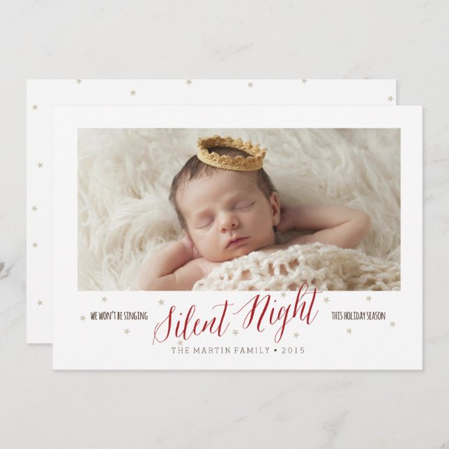 Silent Night Baby's First Christmas Holiday (Front/Back)