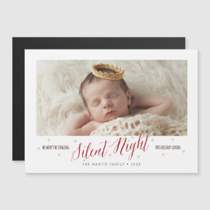 Silent Night Baby's First Christmas Magnetic Card
