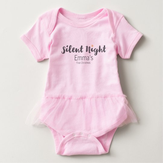 Silent Night, Baby's first, Christmas, Personalise Baby Bodysuit