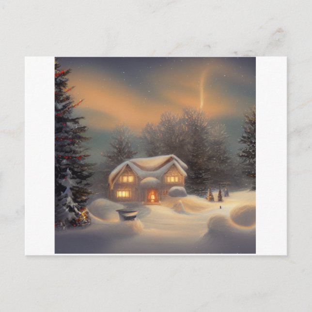 Silent Night Background Scene Postcard (Front)