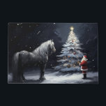 Silent Night - Beautiful Horse and Santa Christmas Doormat<br><div class="desc">Silent Night - Beautiful Horse and Santa Christmas Doormat</div>