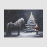 Silent Night - Beautiful Horse and Santa Christmas Tissue Paper<br><div class="desc">Silent Night - Beautiful Horse and Santa Christmas Tissue Paper</div>