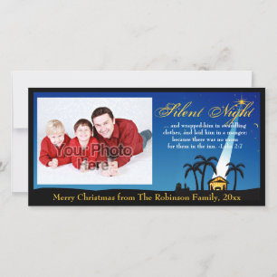 Silent Night Bible Verse Christian Christmas Holiday Card