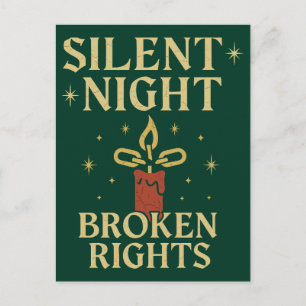 Silent Night Broken Rights Design Holiday Postcard