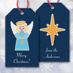 Silent Night Christmas Angel Gift Tags