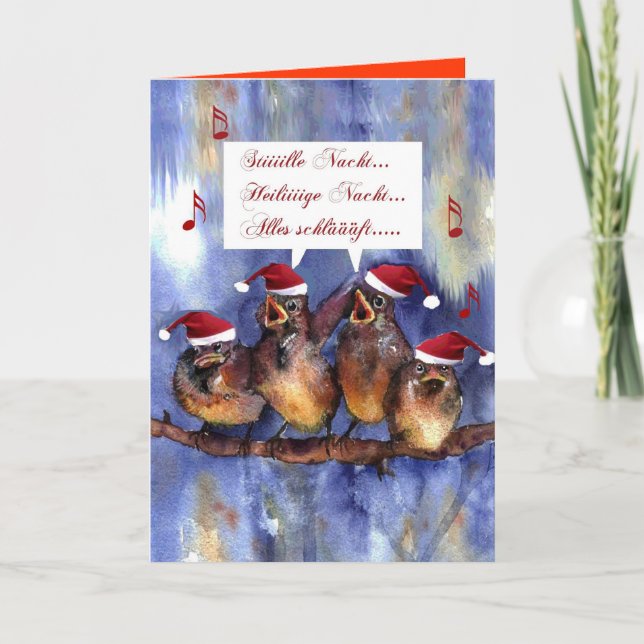 silent night Christmas german language christmas Holiday Card (Front)