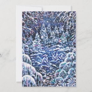 Silent Night Christmas Hand-painted Watercolor  Holiday Card