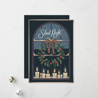 Silent Night Christmas Holiday Card