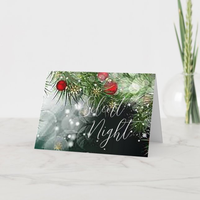 Silent Night Christmas Holiday Card (Front)