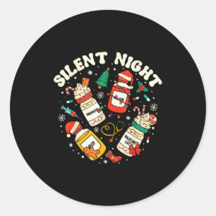 Silent Night Christmas Nurse Medical Profol Doctor Classic Round Sticker