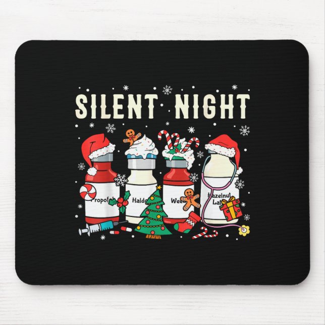 Silent Night Christmas Nurse Medical Profol Doctor Mouse Mat (Front)
