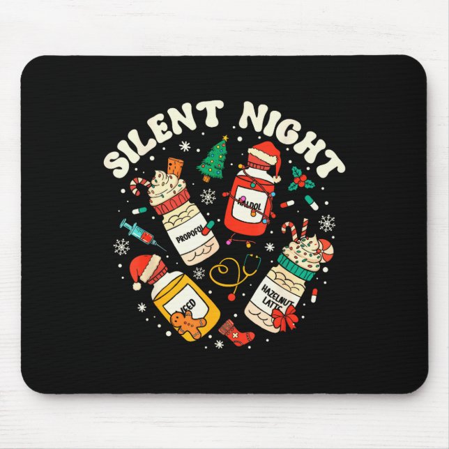 Silent Night Christmas Nurse Medical Profol Doctor Mouse Mat (Front)
