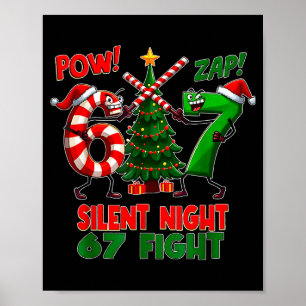 Silent Night Christmas Tree 67 Pajamas Funny Six S Poster