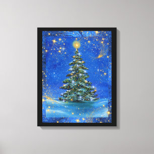 Silent night Christmas tree by Renee Lavoie Canvas Print