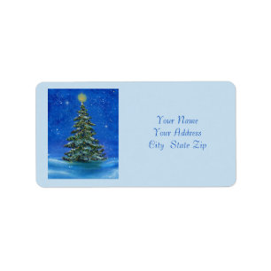 Silent night Christmas tree by Renee Lavoie Label