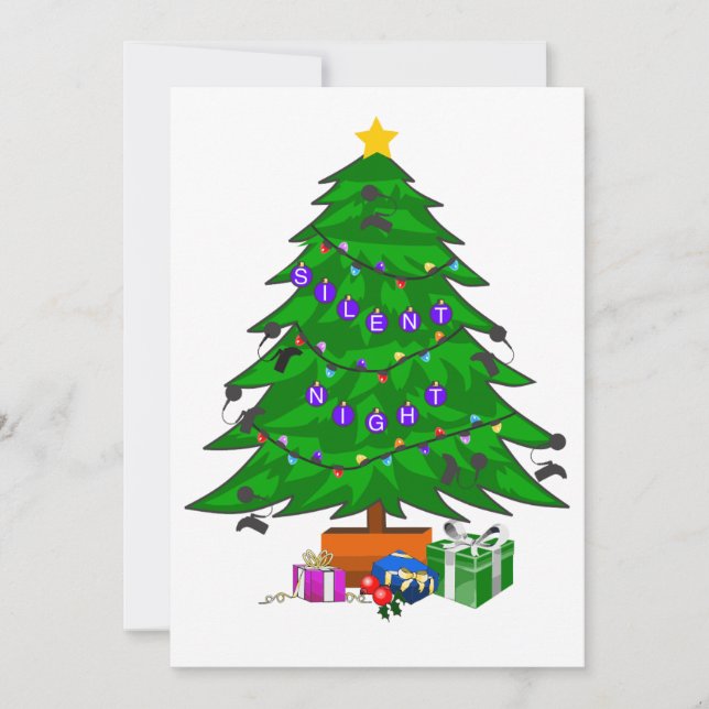 Silent Night Christmas Tree Card (Front)