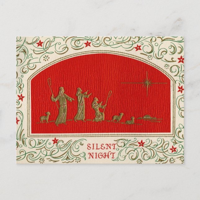Silent Night Christmas Vintage Postcard (Front)