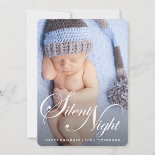 SILENT NIGHT   ELEGANT Holiday Photo Card