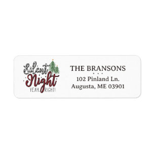 Silent Night Funny Christmas Return Address Label