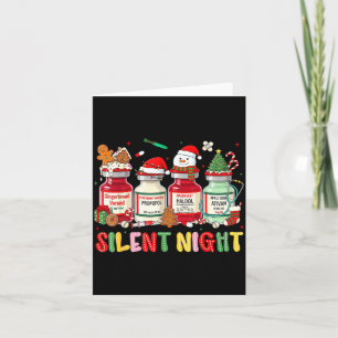 Silent Night Funny Nurse Christmas Design  Card