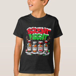 Silent Night Funny Rn Er Nurse Christmas Medical S T-Shirt
