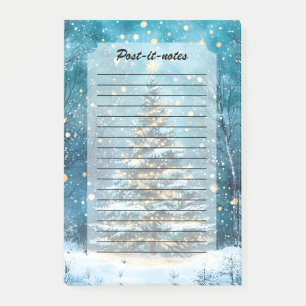 Silent Night Glow Bright Christmas Forest Tree Post-it Notes