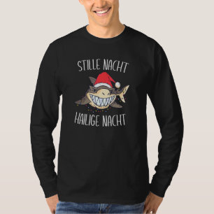 Silent Night Haily Night Christmas Shark T-Shirt