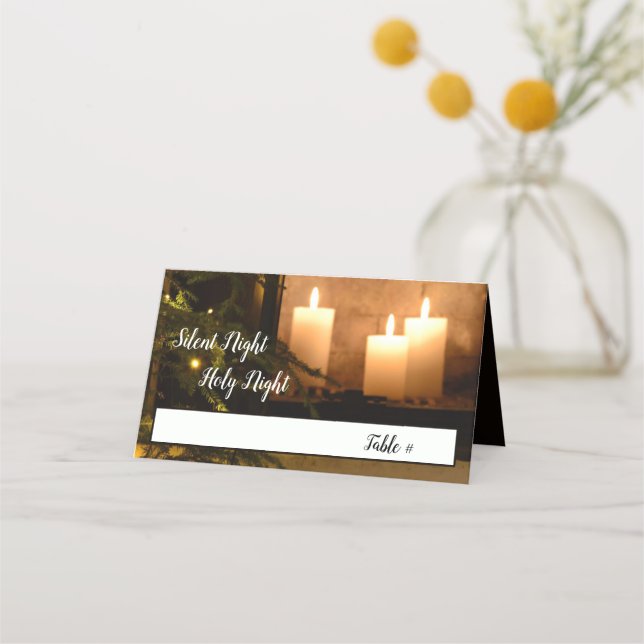 "Silent Night Holy Night" Beloved Christmas Carol Place Card (Front)