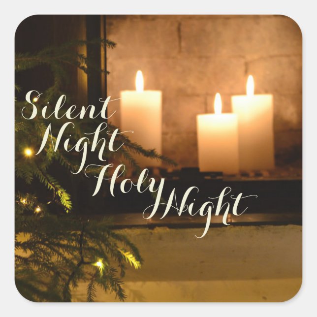 "Silent Night Holy Night" Beloved Christmas Carol Square Sticker (Front)