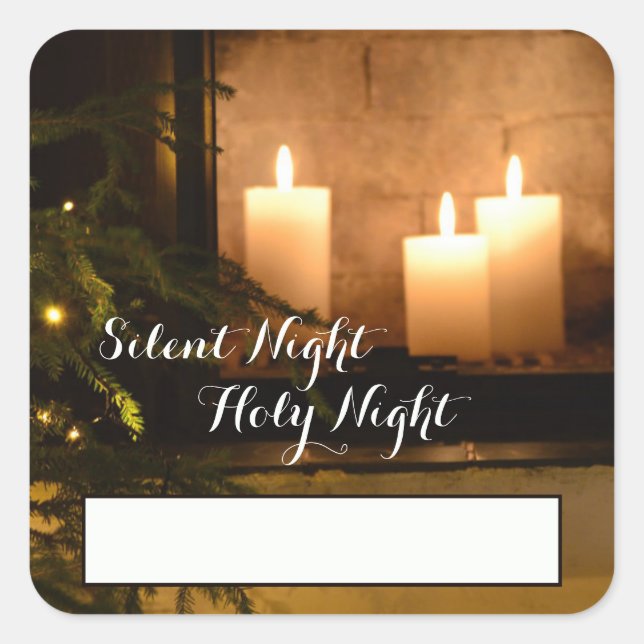 "Silent Night Holy Night" Beloved Christmas Carol Square Sticker (Front)