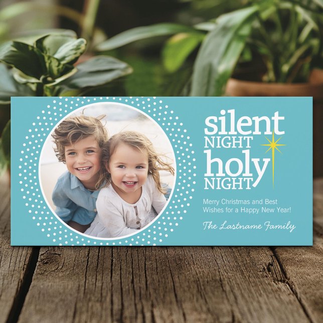 Silent Night, Holy Night Christian Christmas Holiday Card (Create A Personal Holiday Photo Card)