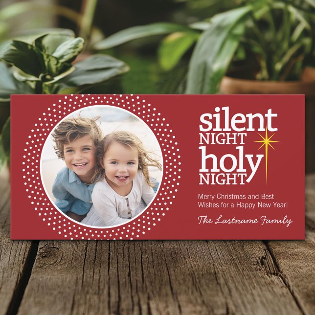Silent Night, Holy Night Christian Christmas Holiday Card (Create A Personal Holiday Photo Card)