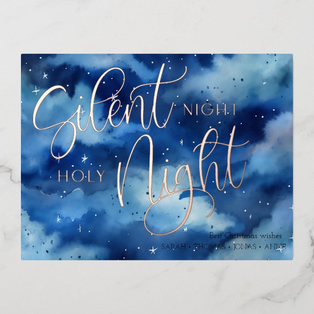 Silent night holy night christmas card (Front)