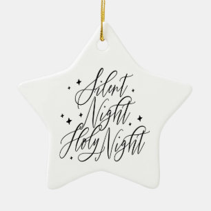 Silent Night Holy Night Christmas Star Ceramic Tree Decoration