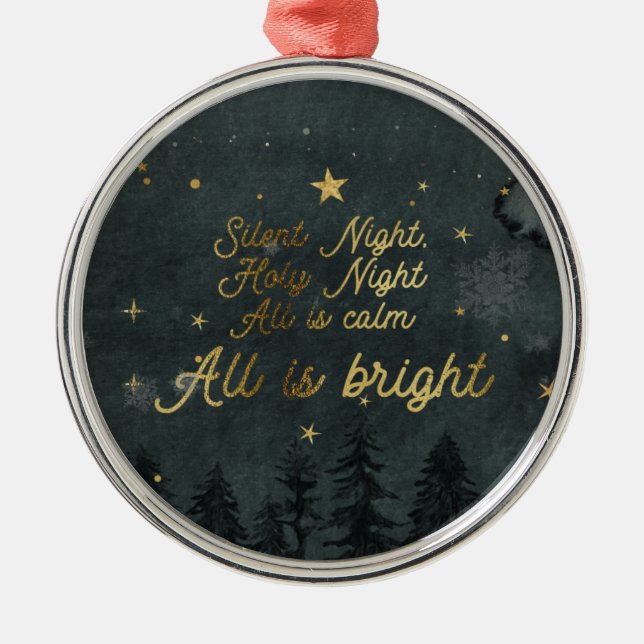 SILENT NIGHT HOLY NIGHT Circle Ornament (Front)