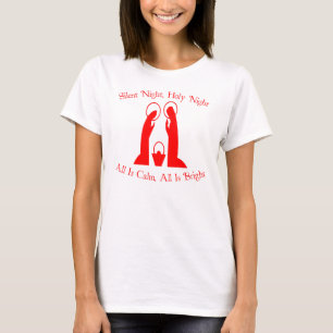Silent Night, Holy Night Ladies Nativity T-Shirt