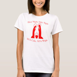 Silent Night, Holy Night Ladies Nativity T-Shirt