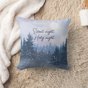 Silent Night Holy Night Magic Winter Illustration  Cushion