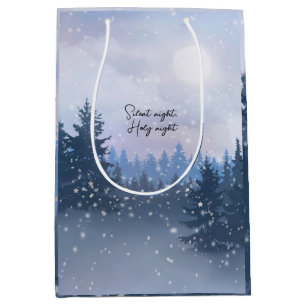 Silent Night Holy Night Magic Winter Illustration  Medium Gift Bag