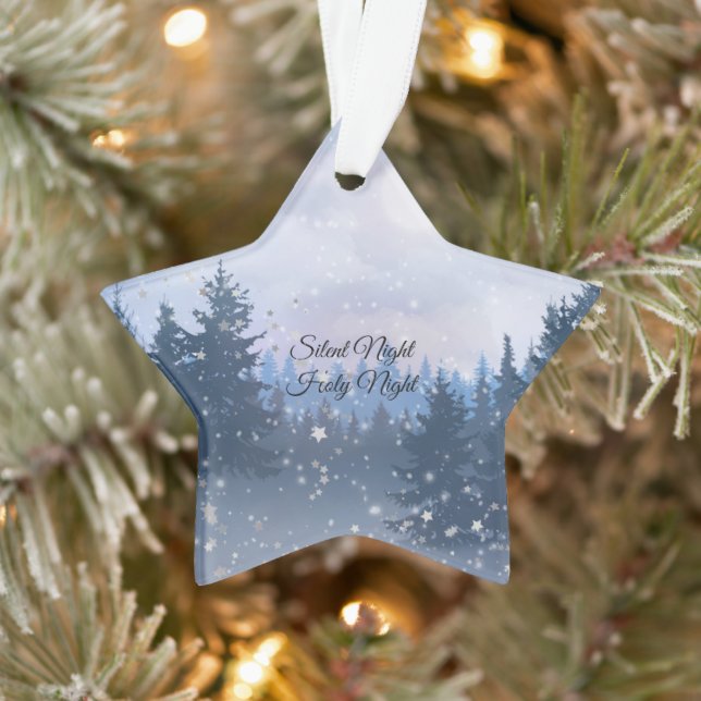 Silent Night Holy Night Magic Winter Illustration  Ornament (Tree)