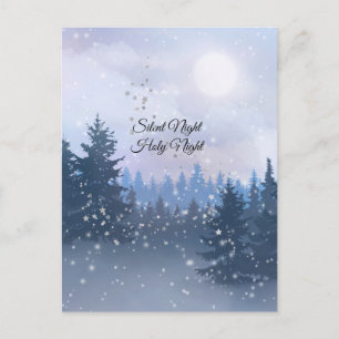 Silent Night Holy Night Magic Winter Illustration  Postcard