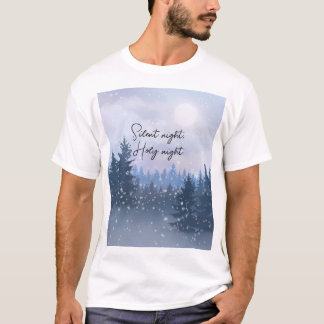Silent Night Holy Night Magic Winter Illustration  T-Shirt